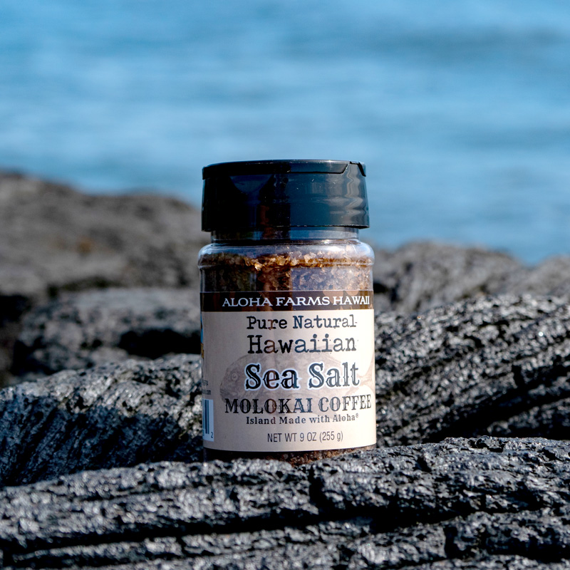 sea salt molokai coffee bottle from Aloha Farms Hawaii