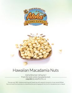 Hawaiian Macadamia Nuts info sheet from Aloha Farms Hawaii 